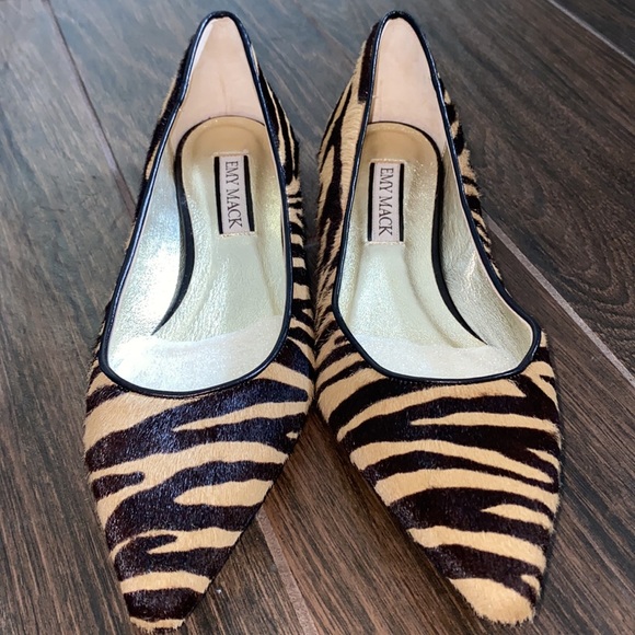 COPY - Emy Mack Megan zebra print pointy flats - Picture 6 of 9